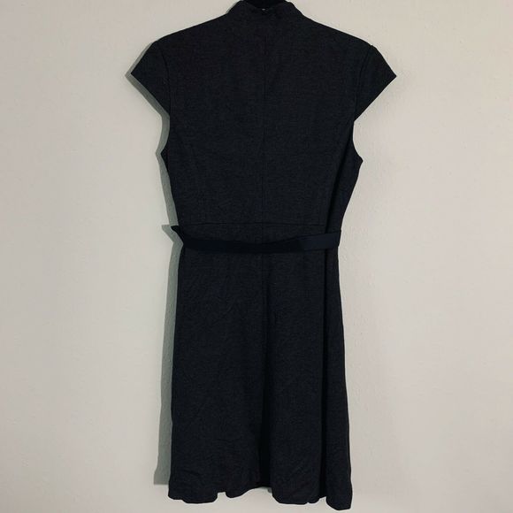 Trina Turk Gray Cap Sleeve Pleat Front Dress - Picture 5 of 5